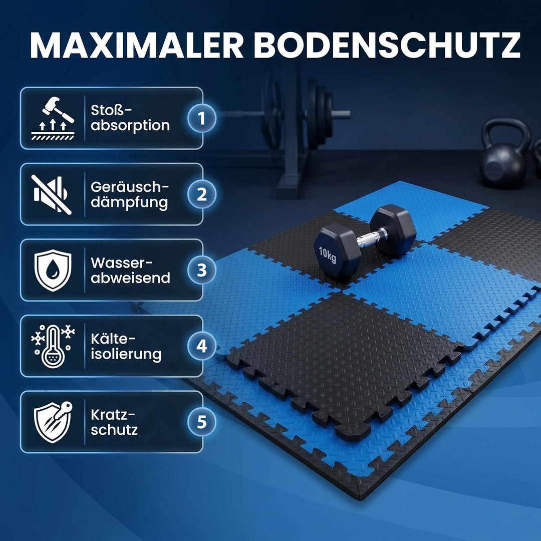 Fitem Premium & UMWELTFREUNDLICHE Eva-Schaumplatten - Puzzlematte - Bodenschutz - Sport - Pool - Cro