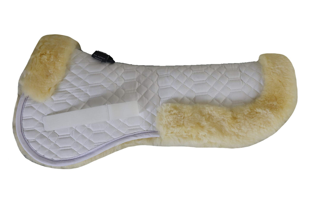 Engel Reitsport Lammfell Sattelkissen SAKIS2 mit Fellrand vorne und hinten Weiss-med. Large, Weiss-m