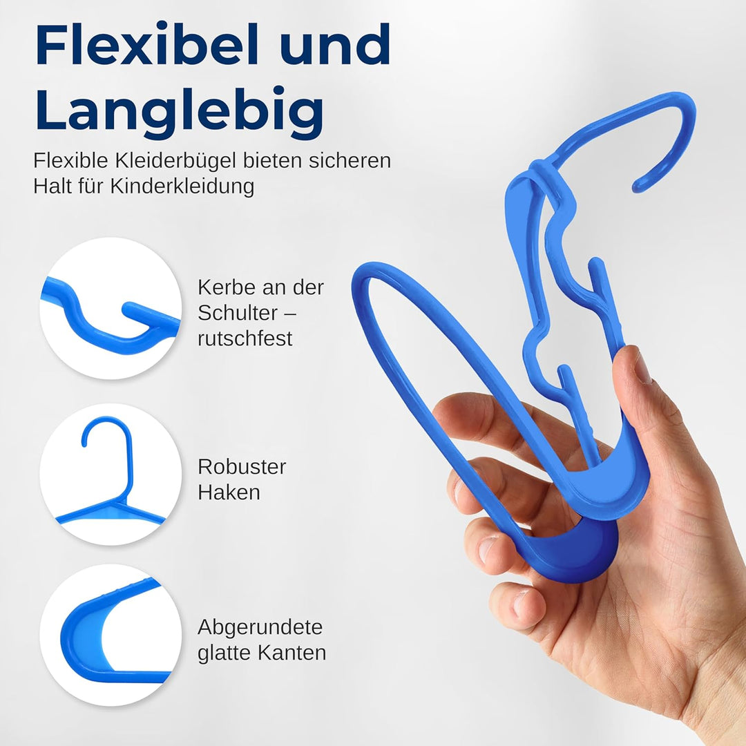 SereneLife Kinderkleiderbügel 20er Set – Kleiderbügel Kinder & Baby Kleiderbügel Kunststoff & rutsch