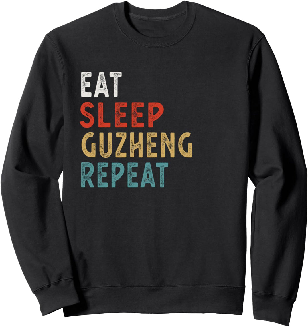 Vintage Eat Sleep Guzheng Wiederholung Lustiger Guzheng-Play Sweatshirt