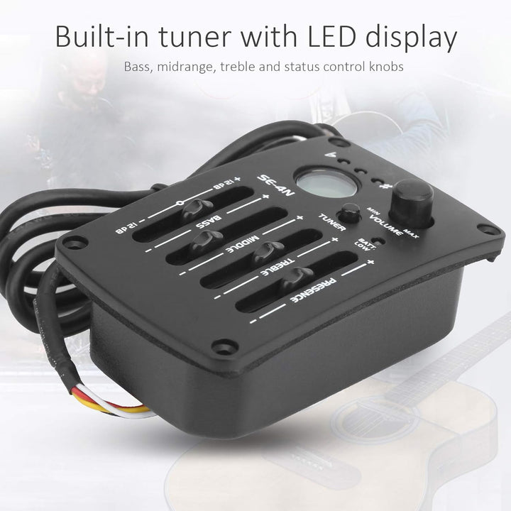 4 Band Equalizer Pickup Akustikgitarre Digital Tuner EQ SE-4N Preamp, 6,35 Mm XLR-Ausgangsbuchsen, B