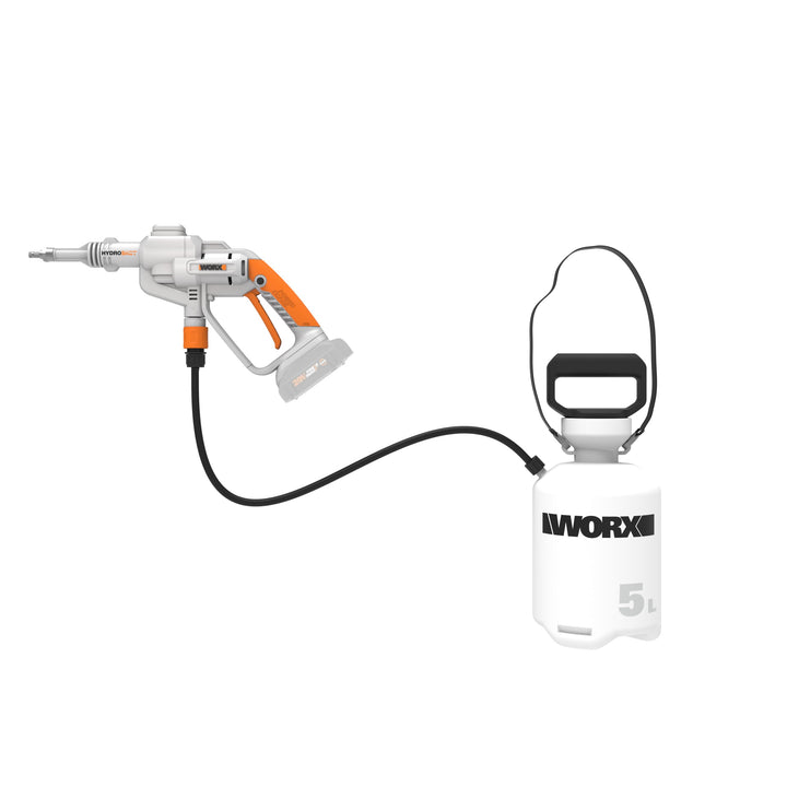 WORX 20V Akku Desinfektionssprühgerät WP651E, 5 Liter Umhängetank, Schwarz/Orange 5l
