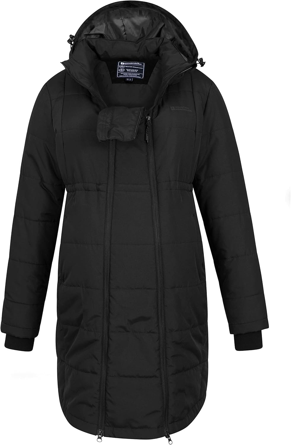 Mountain Warehouse Amethyst Lange Damen Umstands-Steppjacke 36 Schwarz, 36 Schwarz