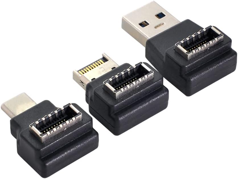 Xiwai 3 x USB 3.1 Frontplattenleiste, Buchse Typ E auf Stecker Typ-A &amp; Typ-C USB-C Motherboard-Verlä