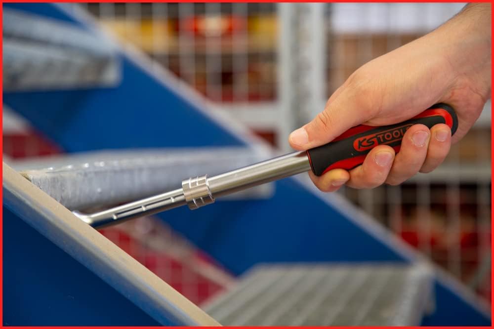 KS TOOLS Umkehrbare Teleskop-Ratsche, 1/2 Zoll mit Gelenkkopf, 72 Zähne