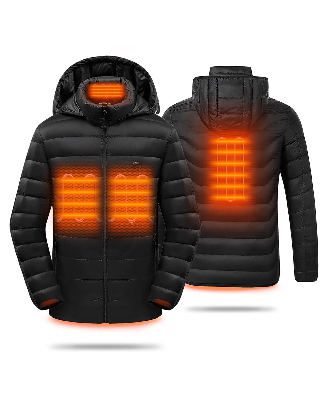 HEWINZE Beheizbare Jacke Damen Herren mit kapuze,Warme Pufferjacke Damen Herren mit akku,Winterjacke