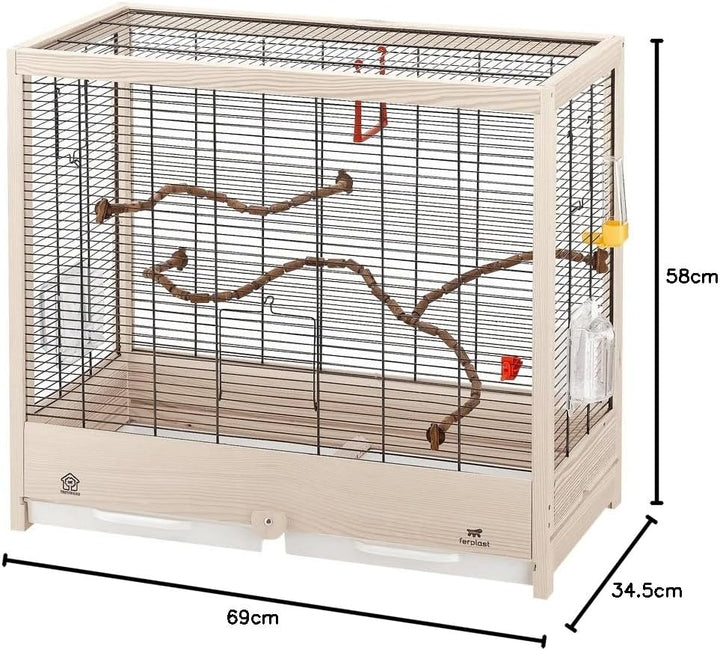 Ferplast Vogelkäfig Wellensittich Käfig Exotenkäfig, inkl. Vogelspielzeug, Vogel-Futternapf, Vogel-S