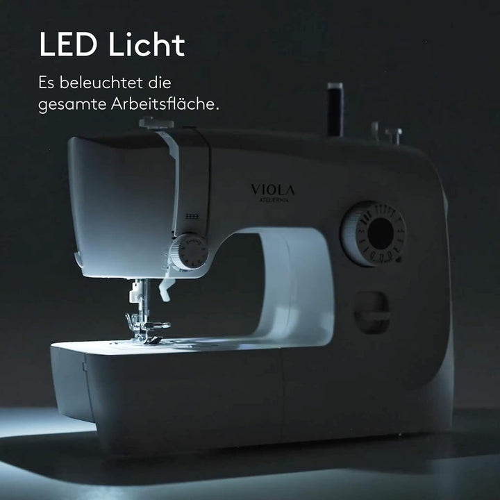 VIOLA Atelier M14 Nähmaschine mit 14 Nähprogramme, Einfädelautomatik, Rotierenden Greifer aus Metall