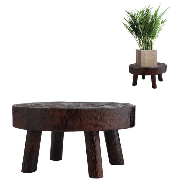 Holzpflanzständer, 20 cm rund, Innenbereich, Gartenpflanztopf Riser, kleiner Gartenhocker für den In