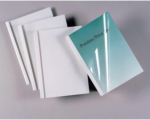 GBC IB370106 Thermobindemappe Thermabind Standard, Klarsichtfolie/Karton, 25 mm, 50 Stück, weiss, 25