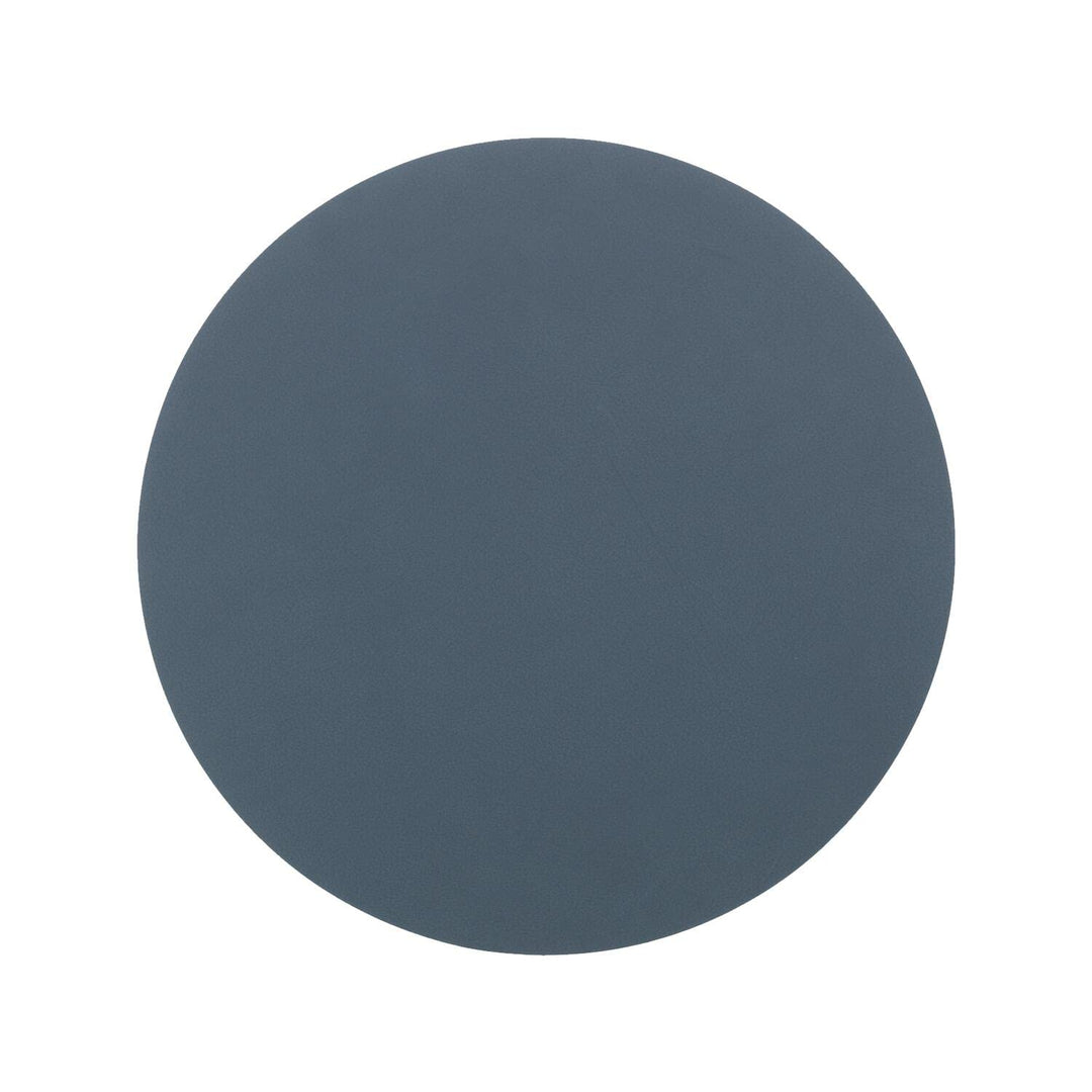 LindDNA Tischset Circle aus Recyceltem Leder in der Farbe Dark Blue, Masse: 40cm x 40cm x 0,2cm, 982