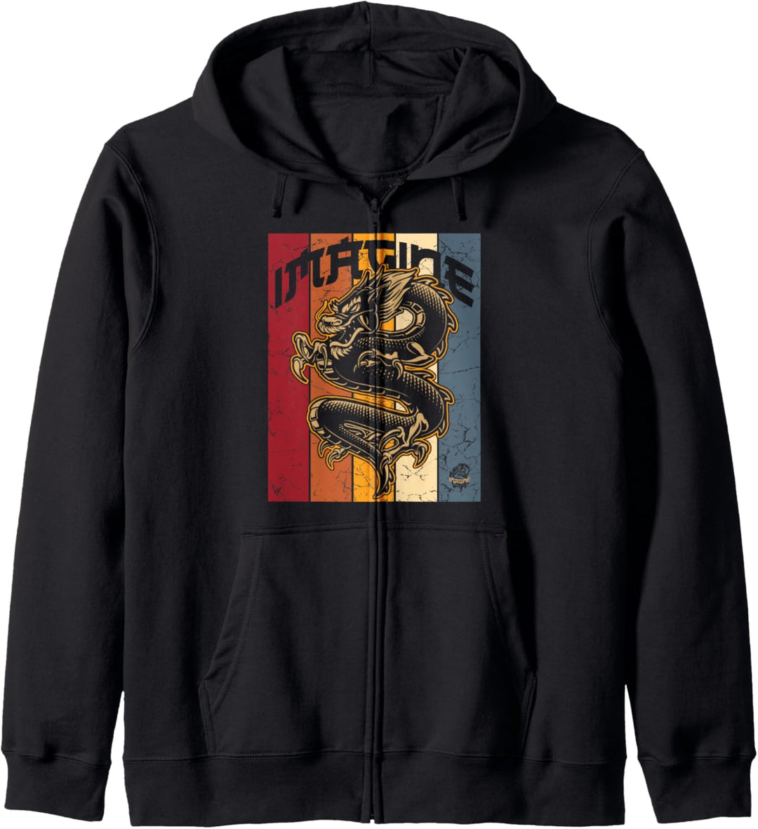 Imagine Dragon Shirt Cool Retro Vintage Chinesischer Drachen Kapuzenjacke