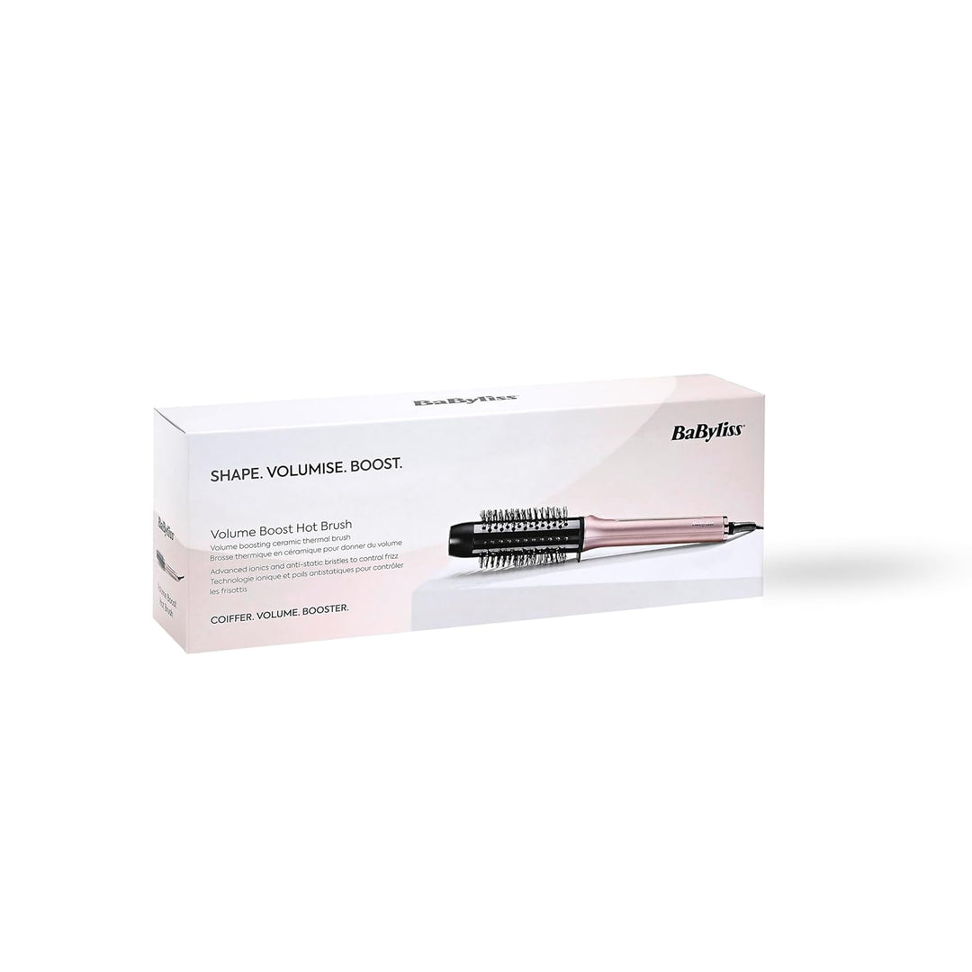 BaByliss Volume Boost Thermische Warmluftbürste – NEU 2025, 38-mm-Heizbürste mit Lockenfunktion, Ion