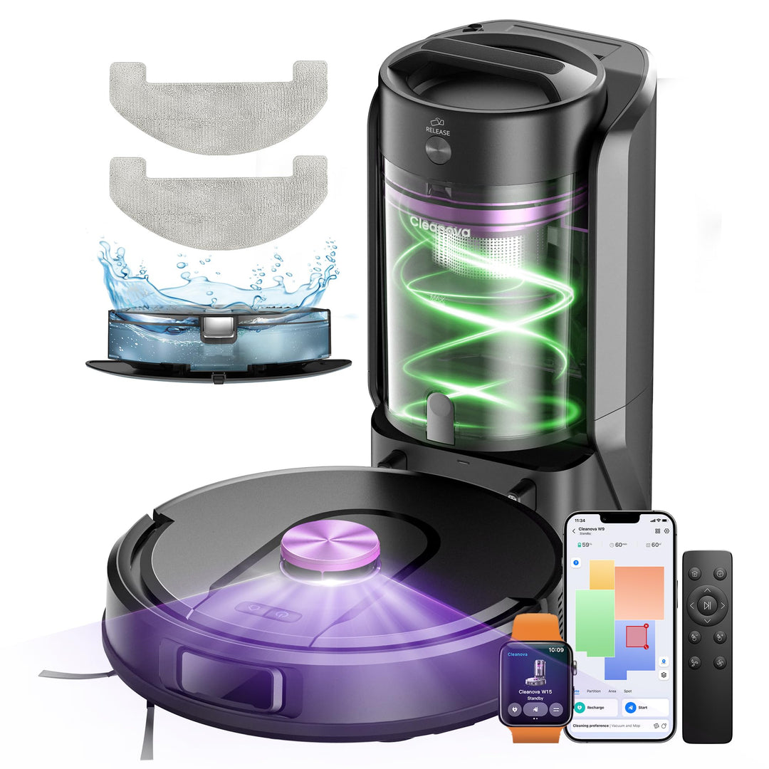 Vexilar Saugroboter mit Wischfunktion, beutelloser Multi-Zyklon Saugroboter mit Absaugstation, 10.00