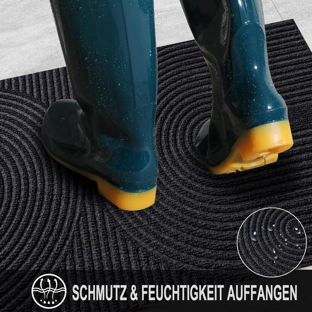 Fussmatte 43x76 cm Innen und Aussen - rutschfeste Schmutzfangmatte - Waschbar Fussmatte, Wasserdicht