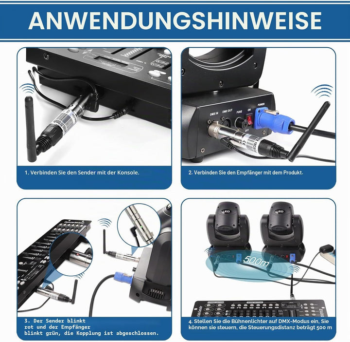 Wireless DMX Controller, Wireless DMX512 Transmitter/Empfänger LED Beleuchtung Licht Controller Arbe