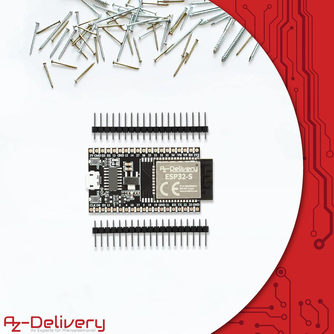 AZDelivery 3 x ESP32S Dev Kit C V4 NodeMCU WLAN/WiFi Development Board unverlötet kompatibel mit Ard