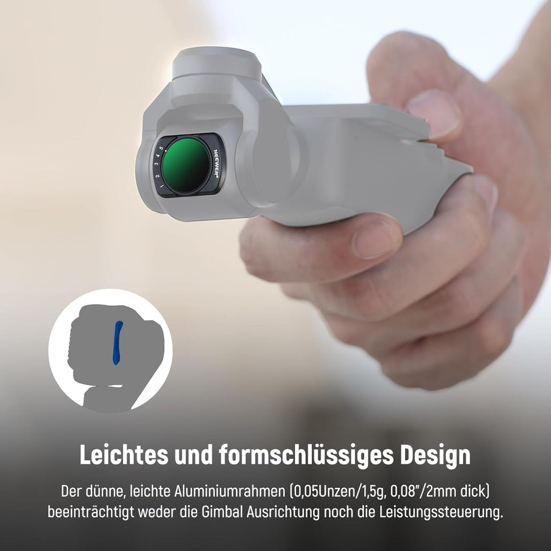NEEWER Variabler ND2-32 Filter Kompatibel mit DJI Osmo Pocket 3, Magnetischer 1-5 begrenzter Blenden