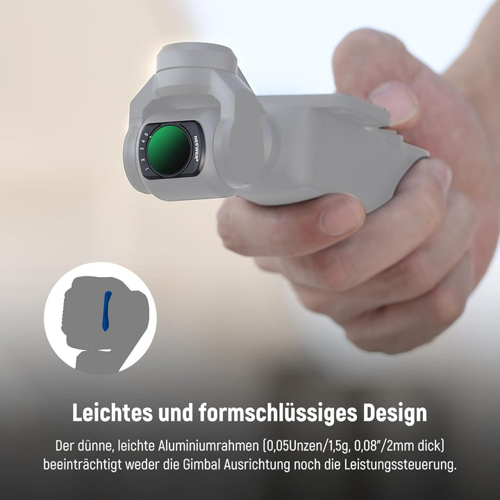 NEEWER Variabler ND2-32 Filter Kompatibel mit DJI Osmo Pocket 3, Magnetischer 1-5 begrenzter Blenden