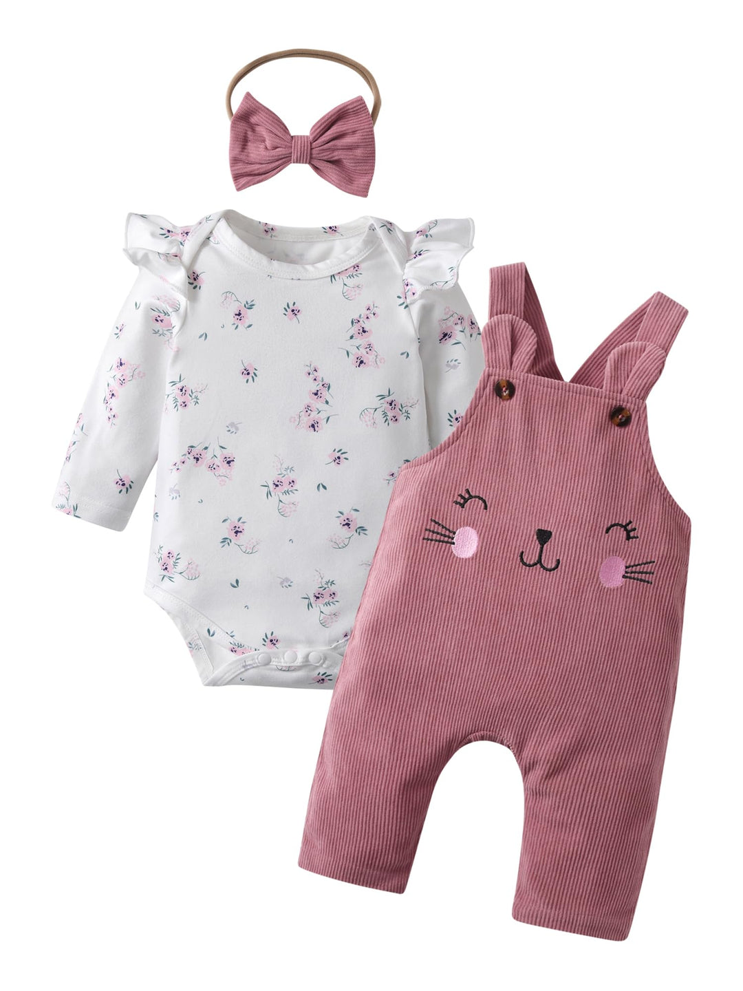 Derouetkia Baby Mädchen Kleidung Langarm Floral Tops + Strumpfhosen Cute Outfit Set 3-6 Monate, 3-6