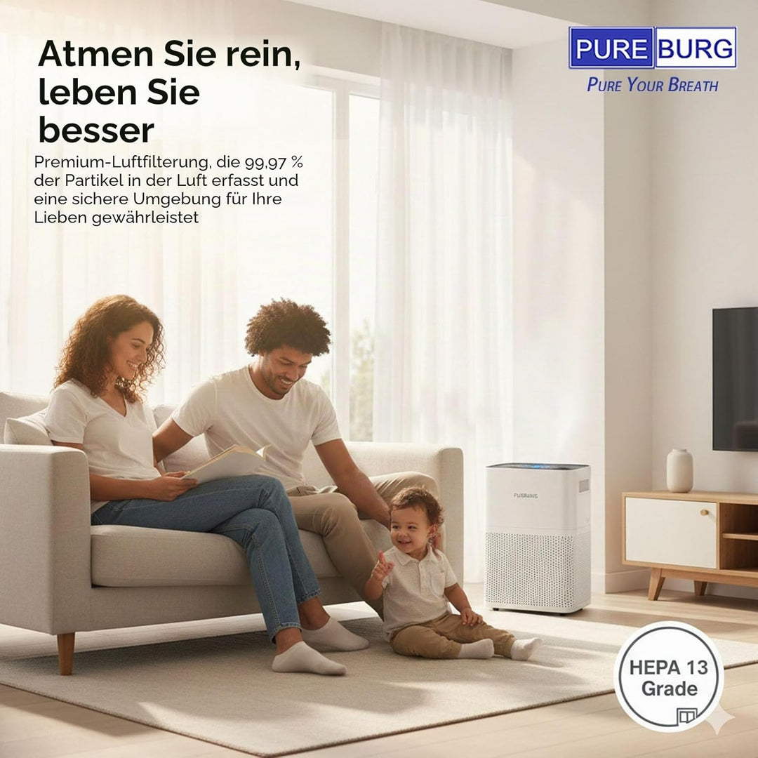 PUREBURG LV-H132 Ersatzfilter kompatibel mit Levoit LV-H132-Luftreinigern LV-H132-RF, 2 H13 HEPA-Luf