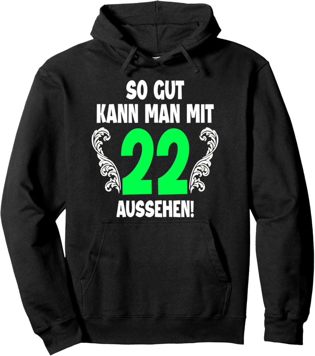 22. Geburtstag Mann Frau 2000 Damen Herren Feier 22 Jahre Pullover Hoodie