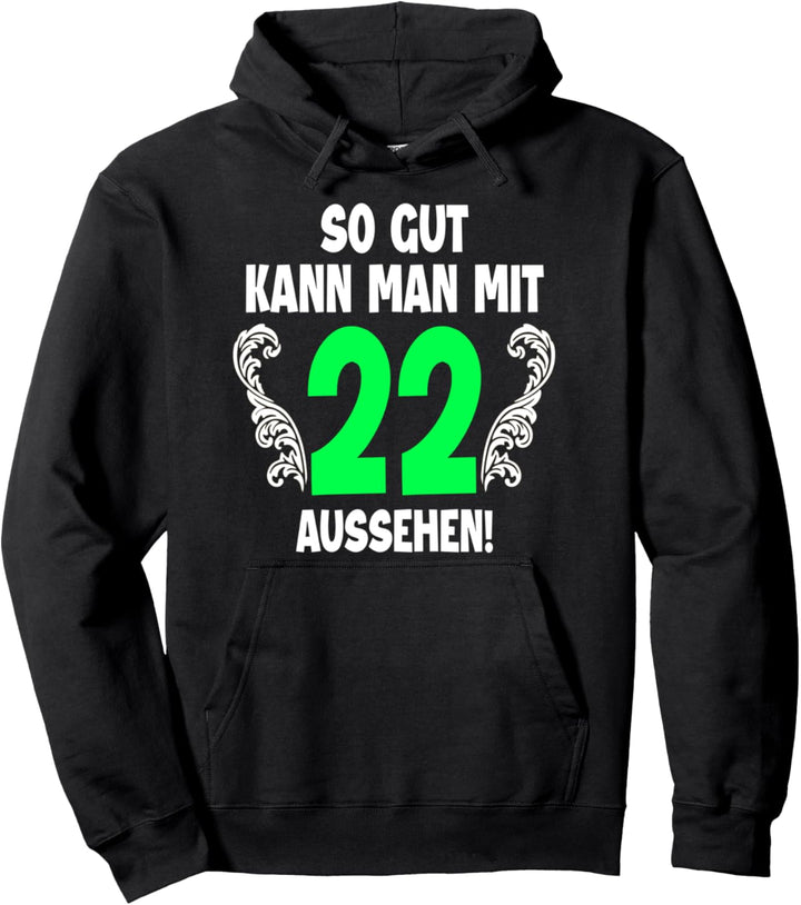 22. Geburtstag Mann Frau 2000 Damen Herren Feier 22 Jahre Pullover Hoodie