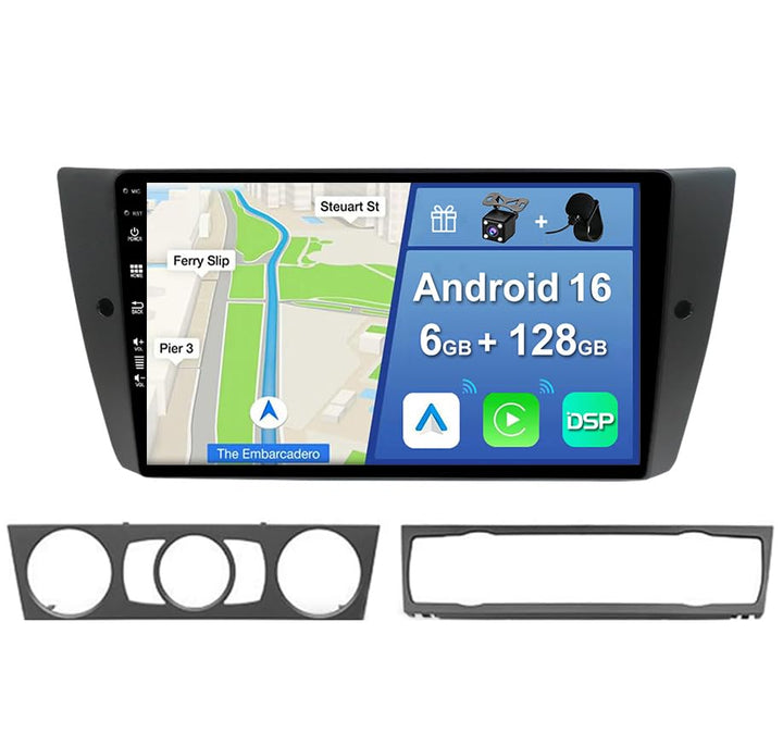 YUNTX [6GB+128GB] Android 12 Autoradio für BMW E90/E91/E92/E93 (2005-2012)-2 Din-[Integriertes CarPl