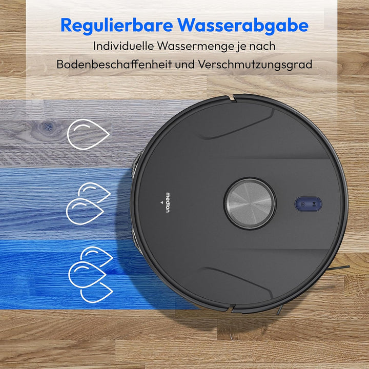 MEDION Saugroboter mit 2-in-1 Absaugstation, Lasernavigation und Wischfunktion X51 SW+ (Starke 10000