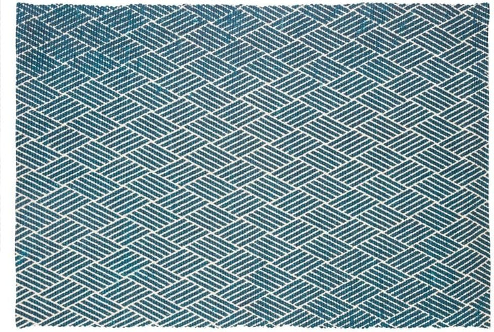 JJA Teppich aus Baumwolle, Bedruckt, 90 x 60 – 6 Verschiedene Modelle, Blau