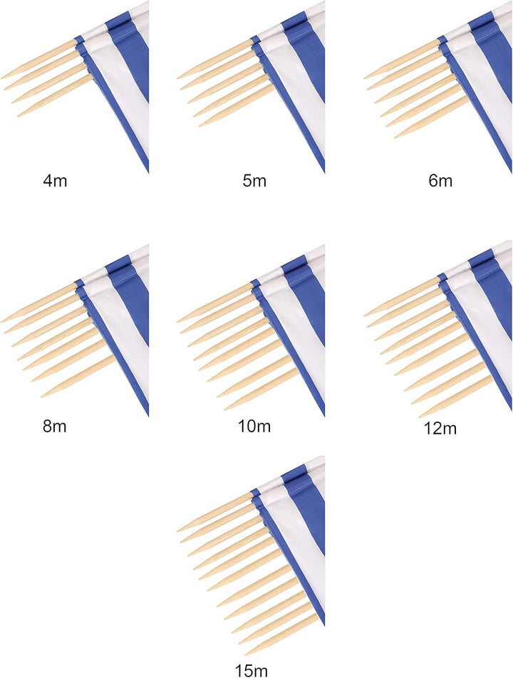 Ladeheid Windschutz Strand Sichtschutz mit Holzstab praktisches Strand Zubehör LAEX001 5 m Streifen,