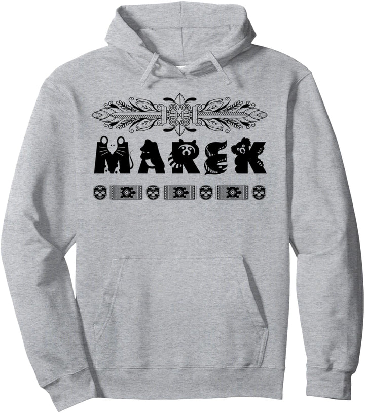 MAREK Jungen Name personalisiertes Namen Design mit Tieren Pullover Hoodie