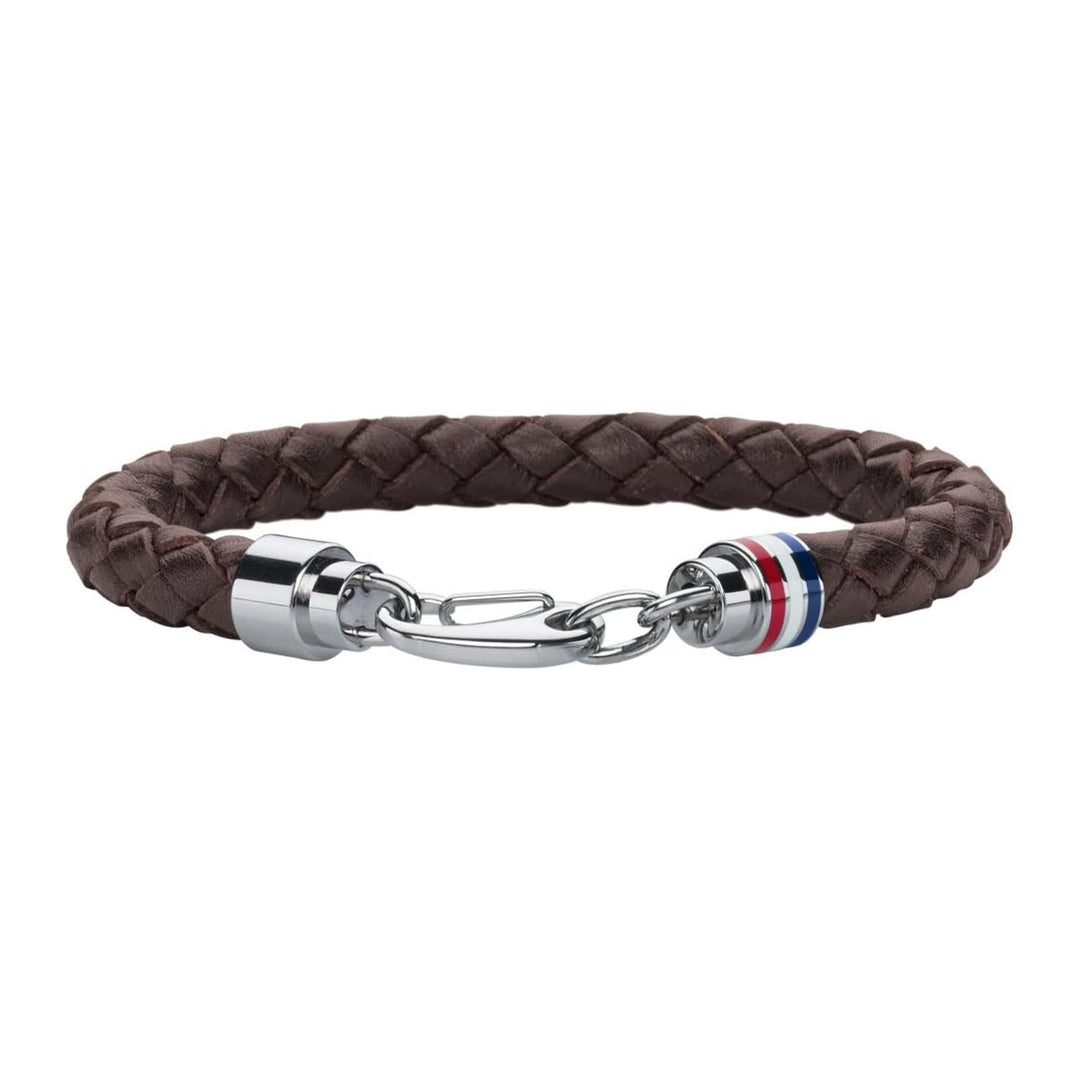 Tommy Hilfiger Jewelry Geflochtenes Lederarmband für Herren - Erhältlich aus Braune oder Schwarze Fa