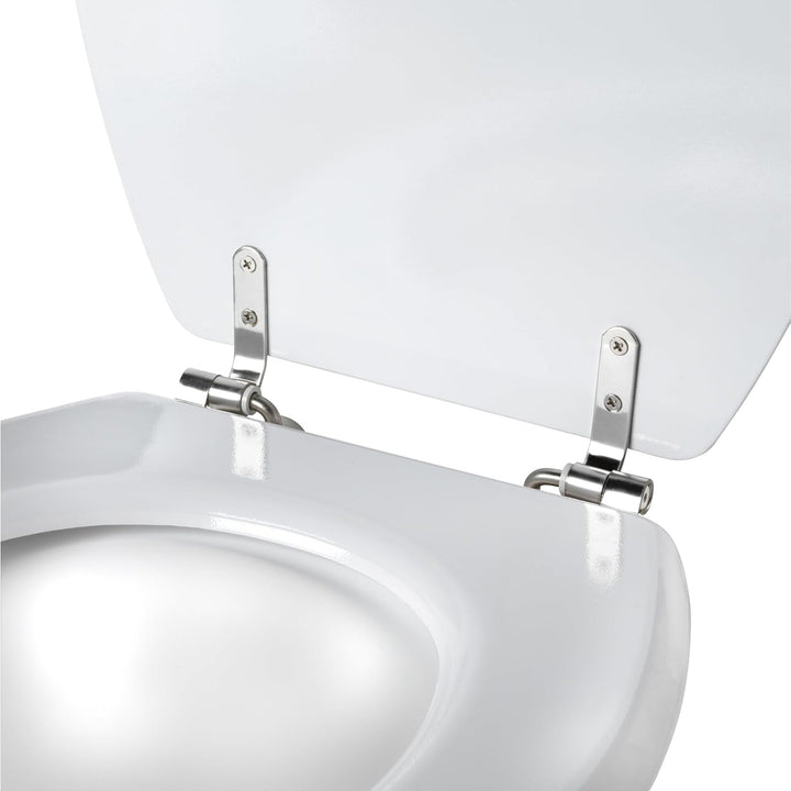 Beldray WC Sitz mit Absenkautomatik, Toilettensitz Holz Abnehmbar, Klodeckel Oval mit Soft Close 43c