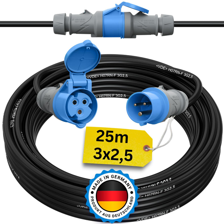 netbote24 CEE Verlängerungskabel Camping Caravan Boot Campingkabel gemäss DIN Norm VDE Bestimmung Gu