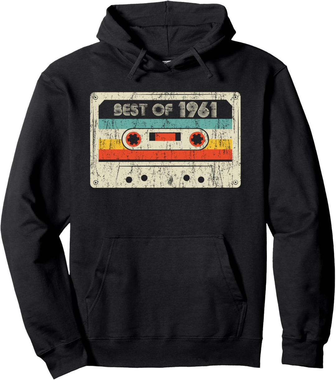 60th Birthday Gifts Best Of 1961 Retro Cassette Tape Vintage Pullover Hoodie