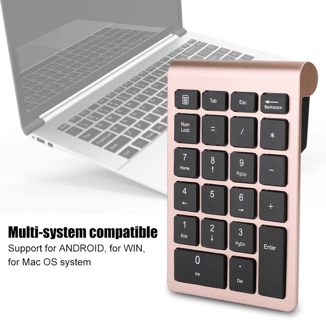 Bewinner RF304 Ziffernblock mit 22 Tasten, Kabellose USB-Plug-and-Play-Minitastatur mit Empfänger, E