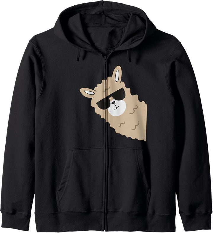 Alpaka mit Sonnenbrille Lustiges Alpaka Kapuzenjacke