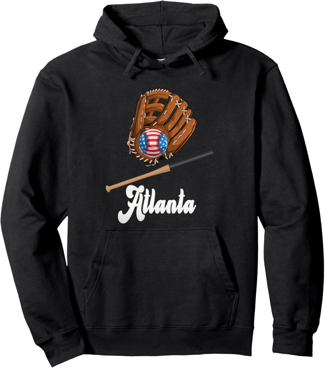 Atlanta City, Sport, Baseballspieler, Baseball Pullover Hoodie