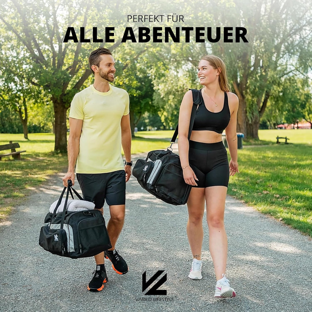 VL® Sporttasche mit Schuhfach, Nassfach &amp; [Isoliertes Kühlfach] Saunatasche &amp; Reisetasche für Damen