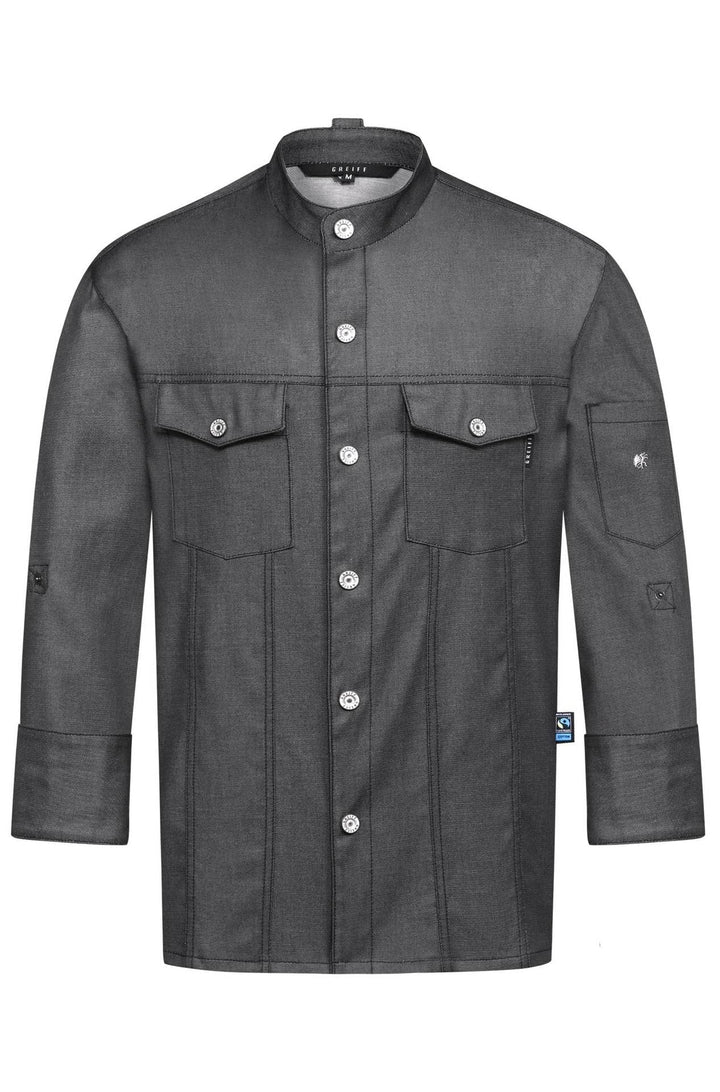GREIFF Gastro Moda Herren Cuisine Kochjacke Jeansjackenstyle Regular Fit Denimoptik Modell 5591 L An
