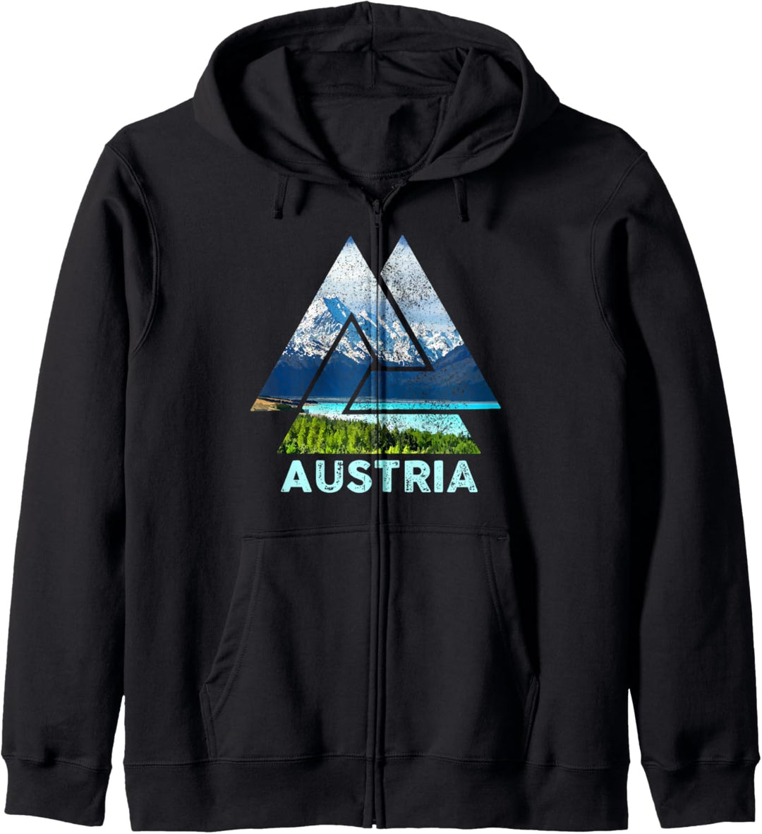 Austria Nature Vintage Austrian Outdoor Wandern Camping Kapuzenjacke