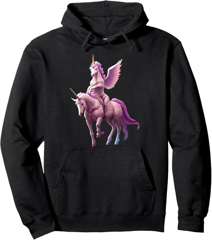 Einhorn reitet auf einem Pinken Einhorn Pullover Hoodie