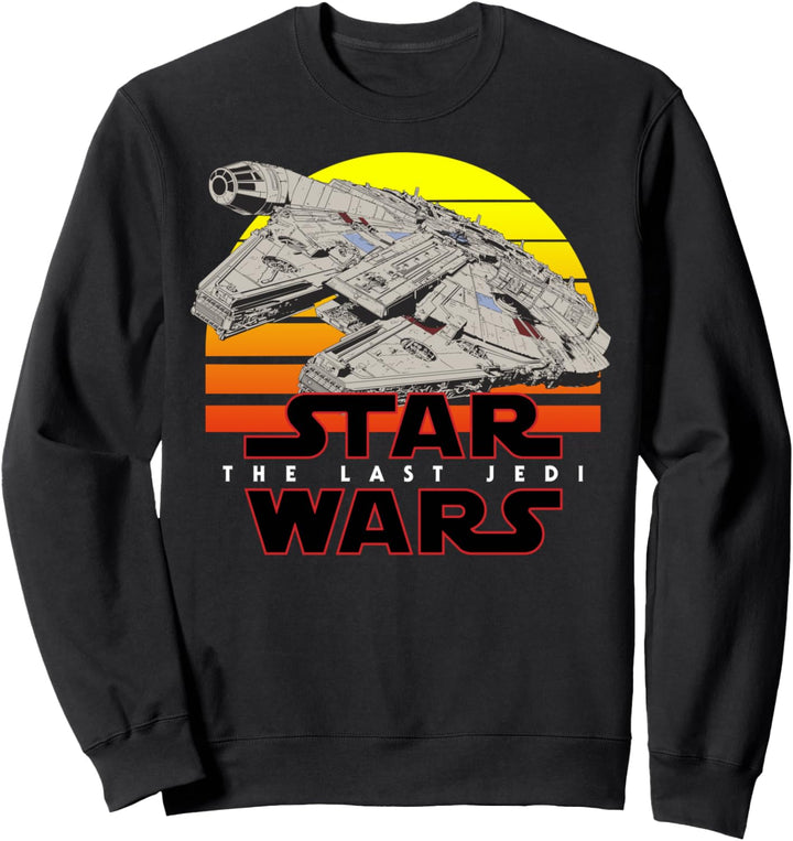 Star Wars The Last Jedi Millennium Falcon Striped Sunset Sweatshirt