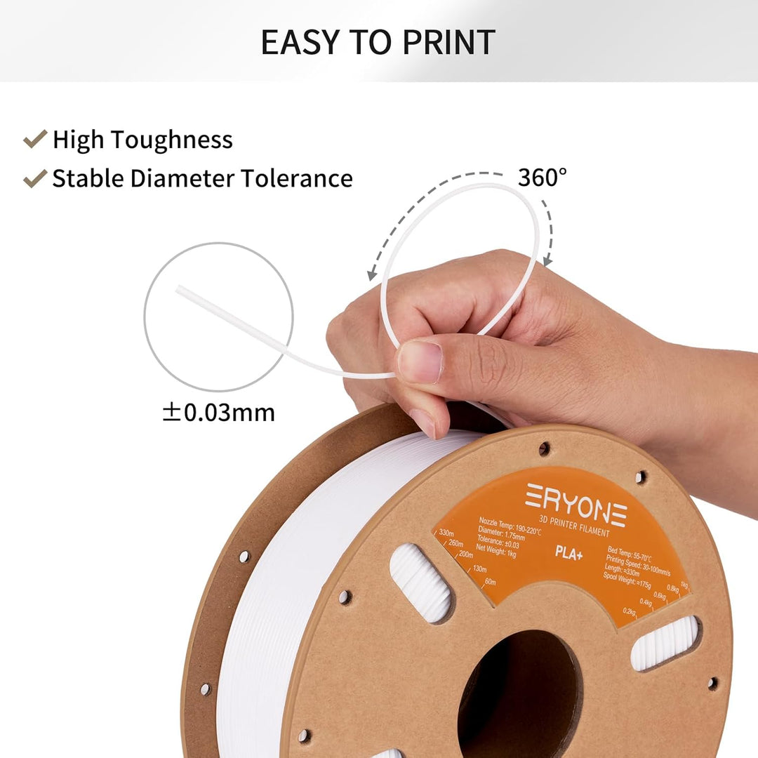 ERYONE PLA Filament for 3D Printer, 3D-Drucker-Filament, 1.75mm +/-0.03mm, PLA Plus (PLA+) Filament,