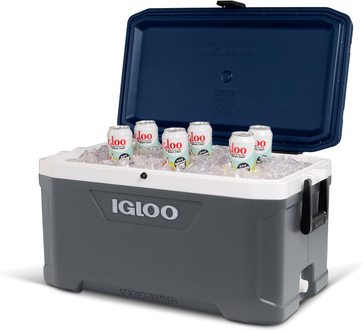 IGLOO Cooler Maxcold 70 Kühlbox, 66 Liter, Eisblau/Marineblau