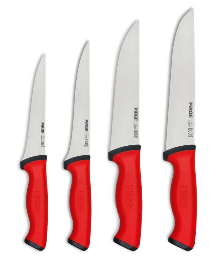 Pirge Duo Metzgermesser Set 4 TLG Schlachtermesser Rutschfester Griff - Fleischermesser - Stechmesse