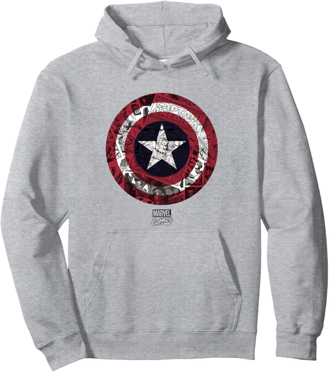 Marvel Captain America Comic Shield Black Pullover Hoodie