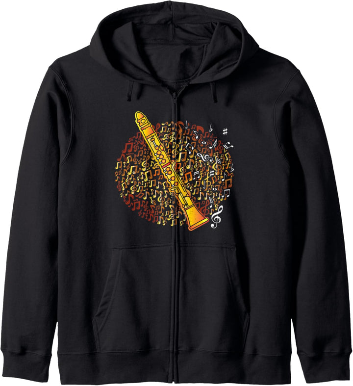 Klarinette Musikinstrument Musiknote Musiker Klarinettist Kapuzenjacke