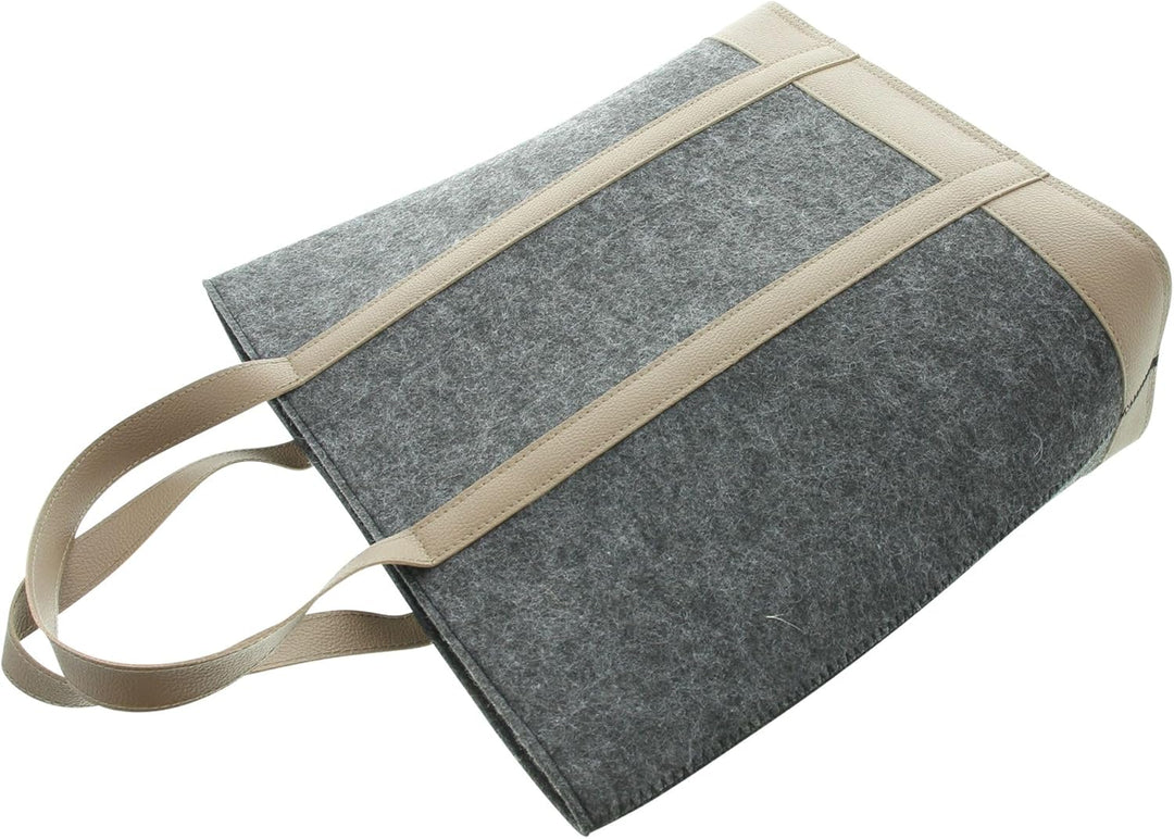 FRANK FLECHTWAREN Tasche Grand, Filz, Kunstleder Masse: 34 x 15 x 48 cm, GH 55 cm, Robust und strapa